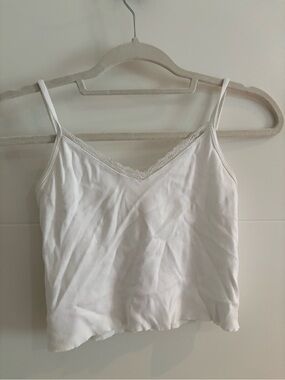 Brandy Melville White Lace-Trim Cami